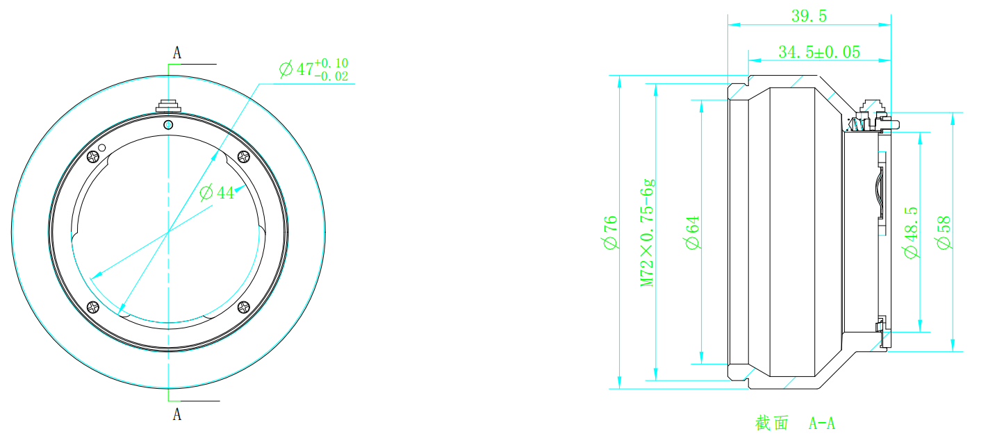 V031-Lens adapter ring M72-F T34.52