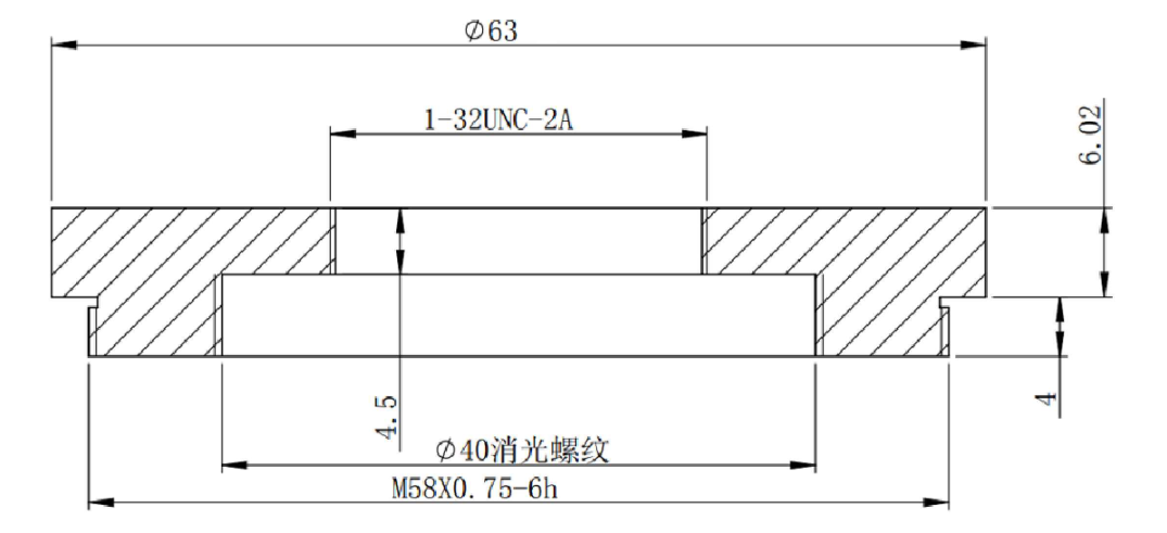 Lens adapter ring M58x0.75-C T6.022