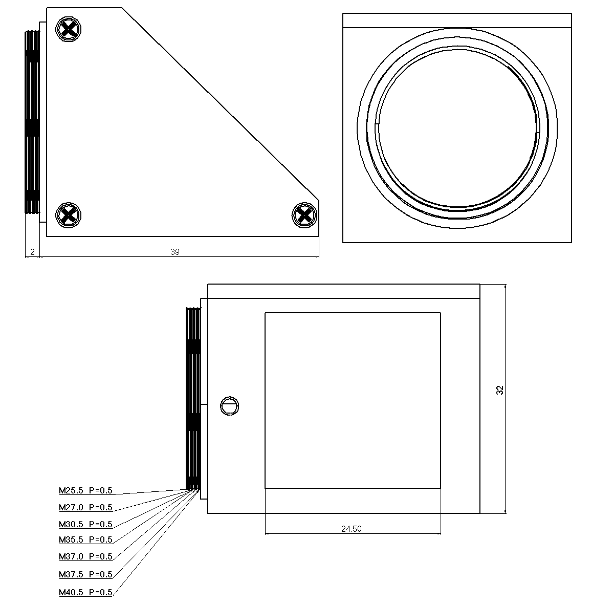 40 棱镜壳体M25.5_0.5
